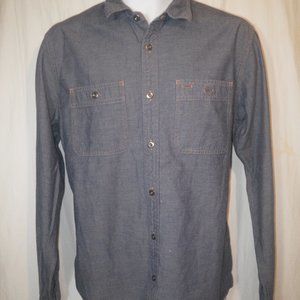 Patagonia Men's Denim 100% Organic Cotton Long Sleeve Blue Denim Shirt Size M
